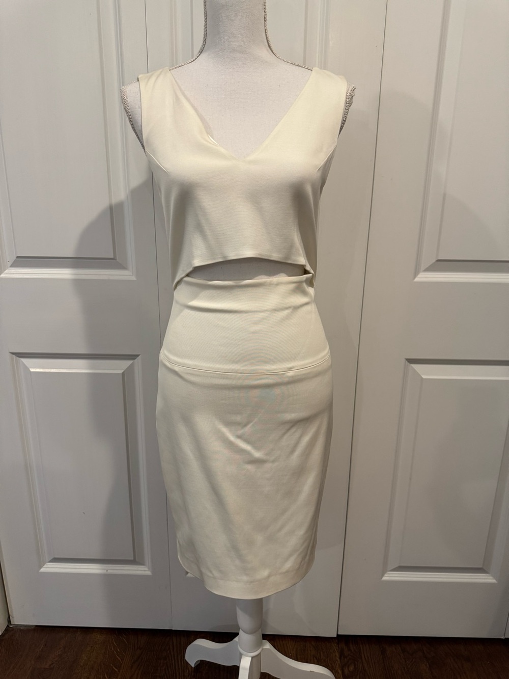 French Connection Cream White Whisper Cutout Mini Dress Size 6